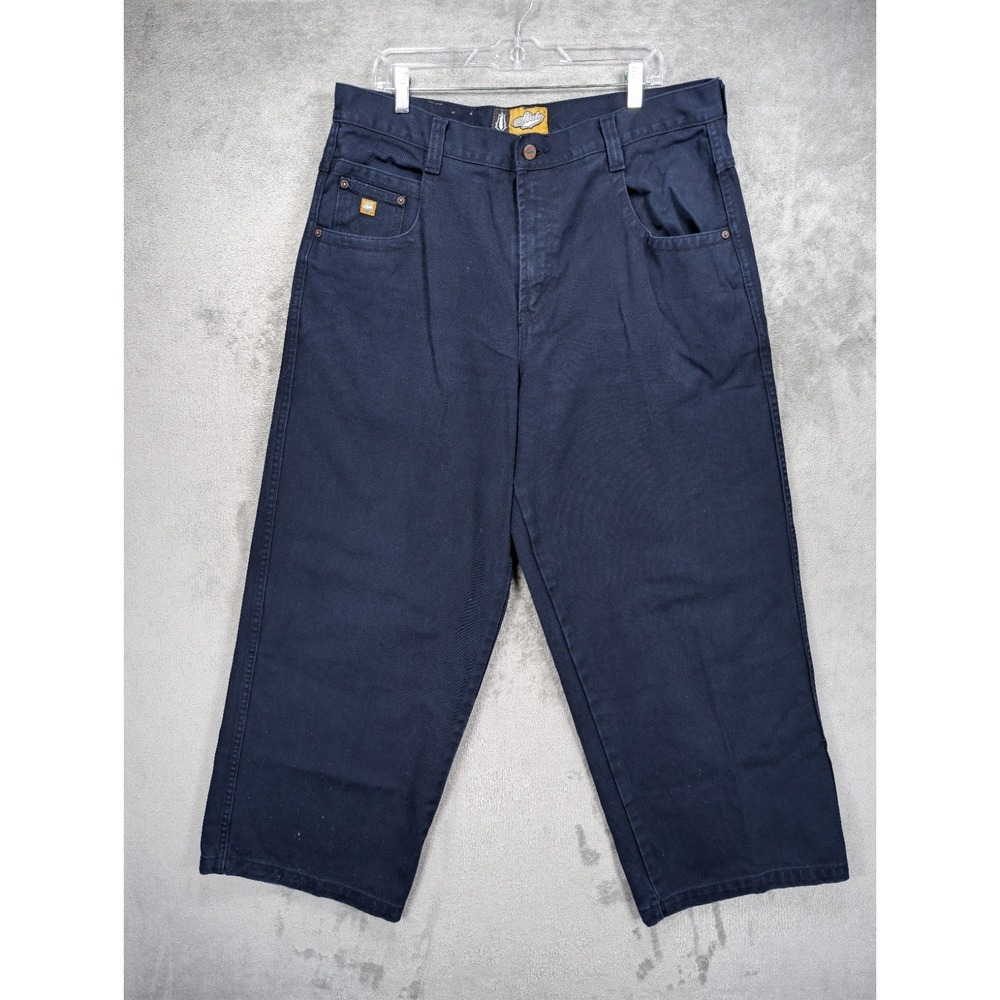 Vintage Skato Denim Manufacturing Jeans Y2K Blue Tough As Nails Sz 40x32 EUC